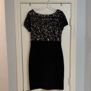 Adrianna Papell Black Lace Mini Dress